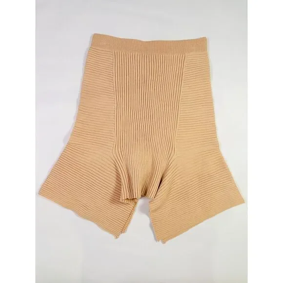 Designers Remix Womens XS Ribly Flared Knit Mini Skirt Powder Nude Scandigirl - Picture 6 of 9